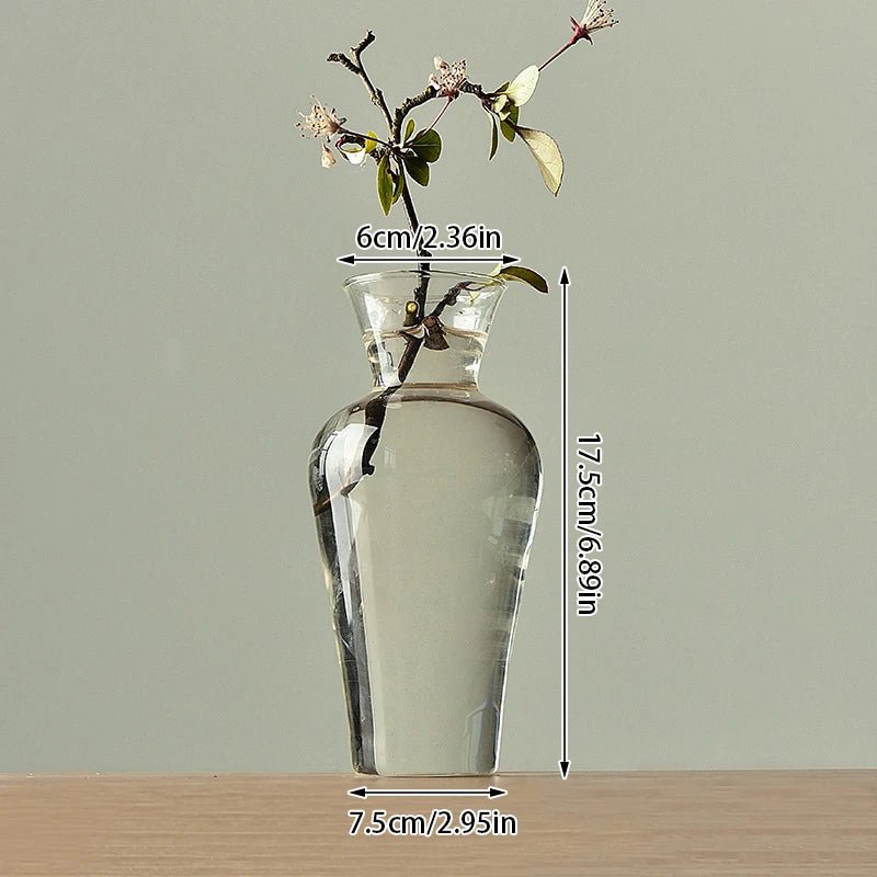 Japanese Zen Inspired Transparent Glass Vase - The House Of BLOC