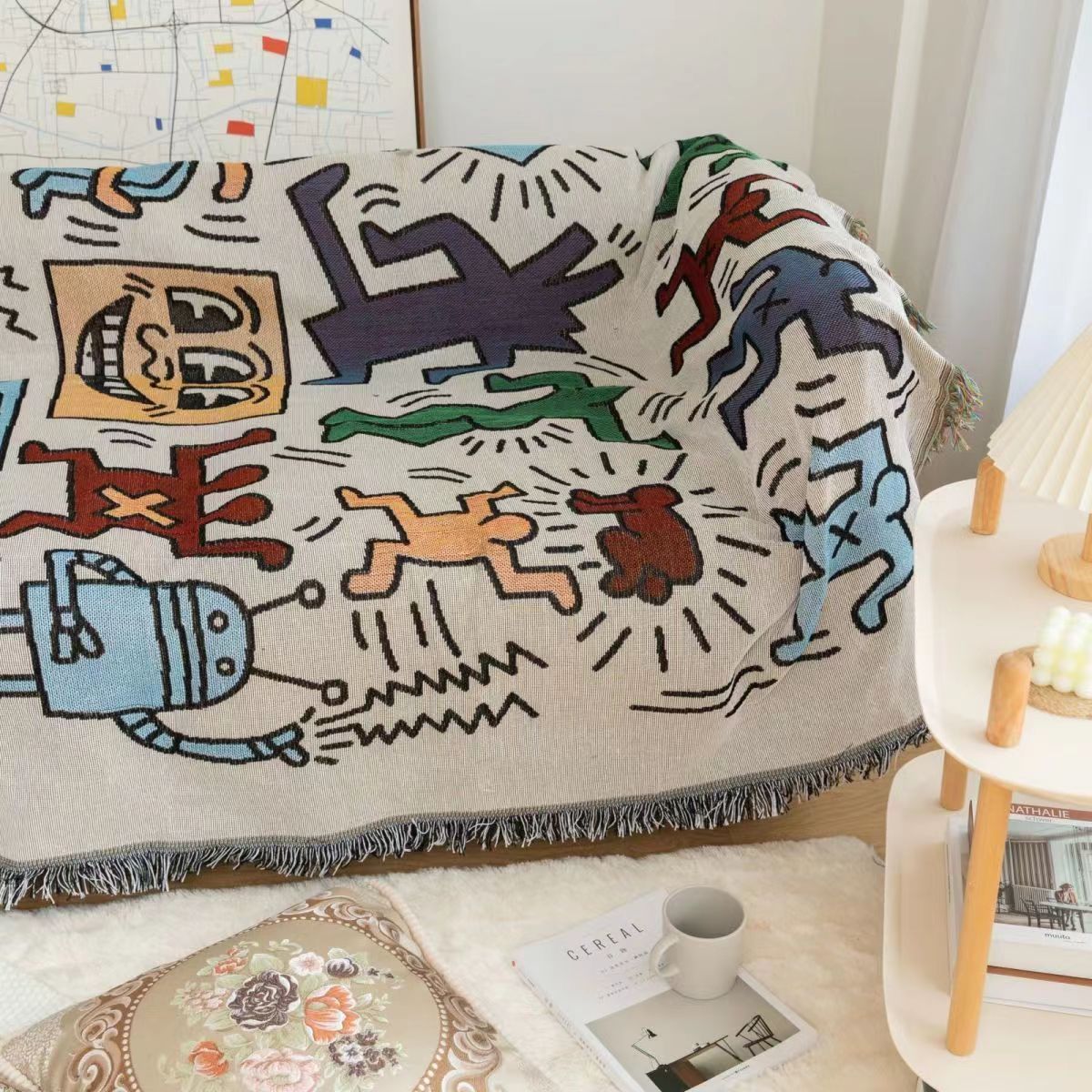 Keith Haring Jigsaw Throw Blanket - The House Of BLOC