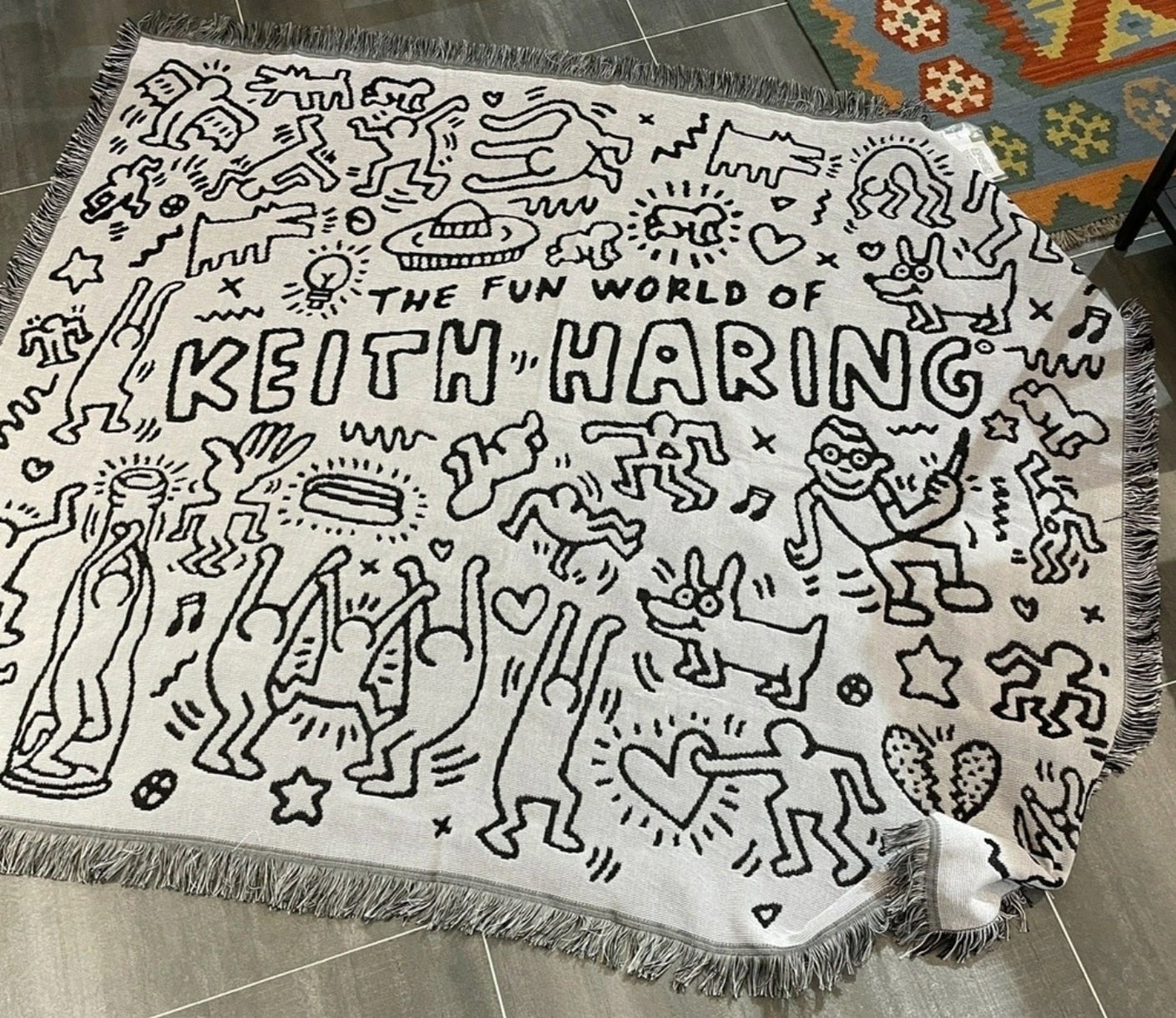 Keith Haring Jigsaw Throw Blanket - The House Of BLOC