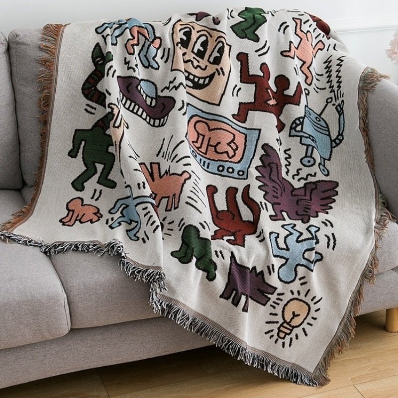 Keith Haring Jigsaw Throw Blanket - The House Of BLOC