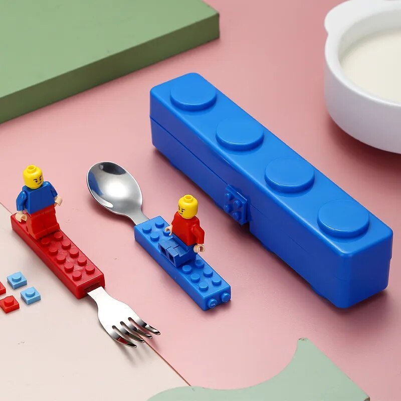 Kids Building Bricks Spoon & Fork Set - The House Of BLOC