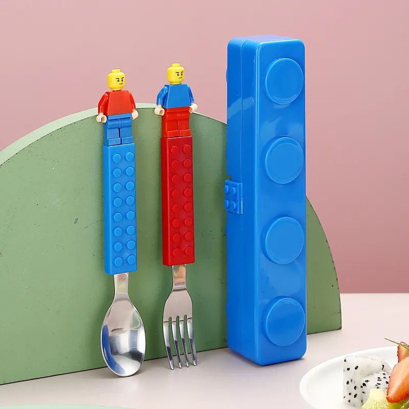 Kids Building Bricks Spoon & Fork Set - The House Of BLOC