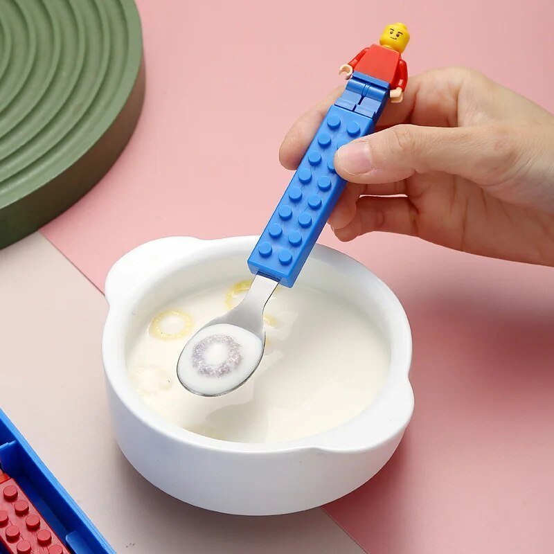 Kids Building Bricks Spoon & Fork Set - The House Of BLOC