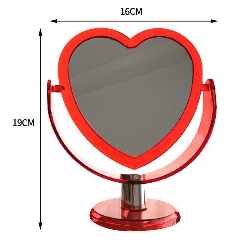 Korean Style Heart Shaped Double Sided Cosmetic Mirror - The House Of BLOC