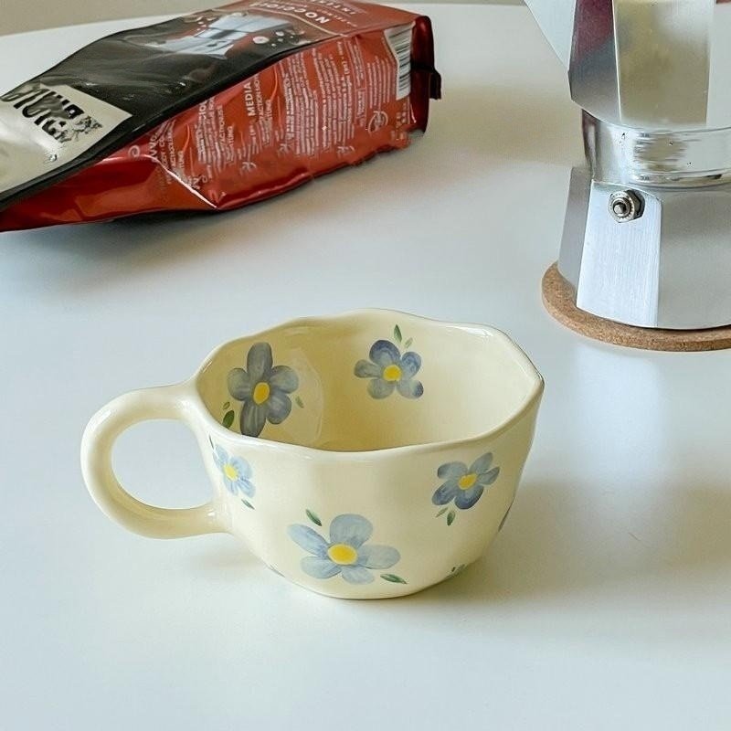 Korean Style Irregular Flower Ceramic Mug - The House Of BLOC