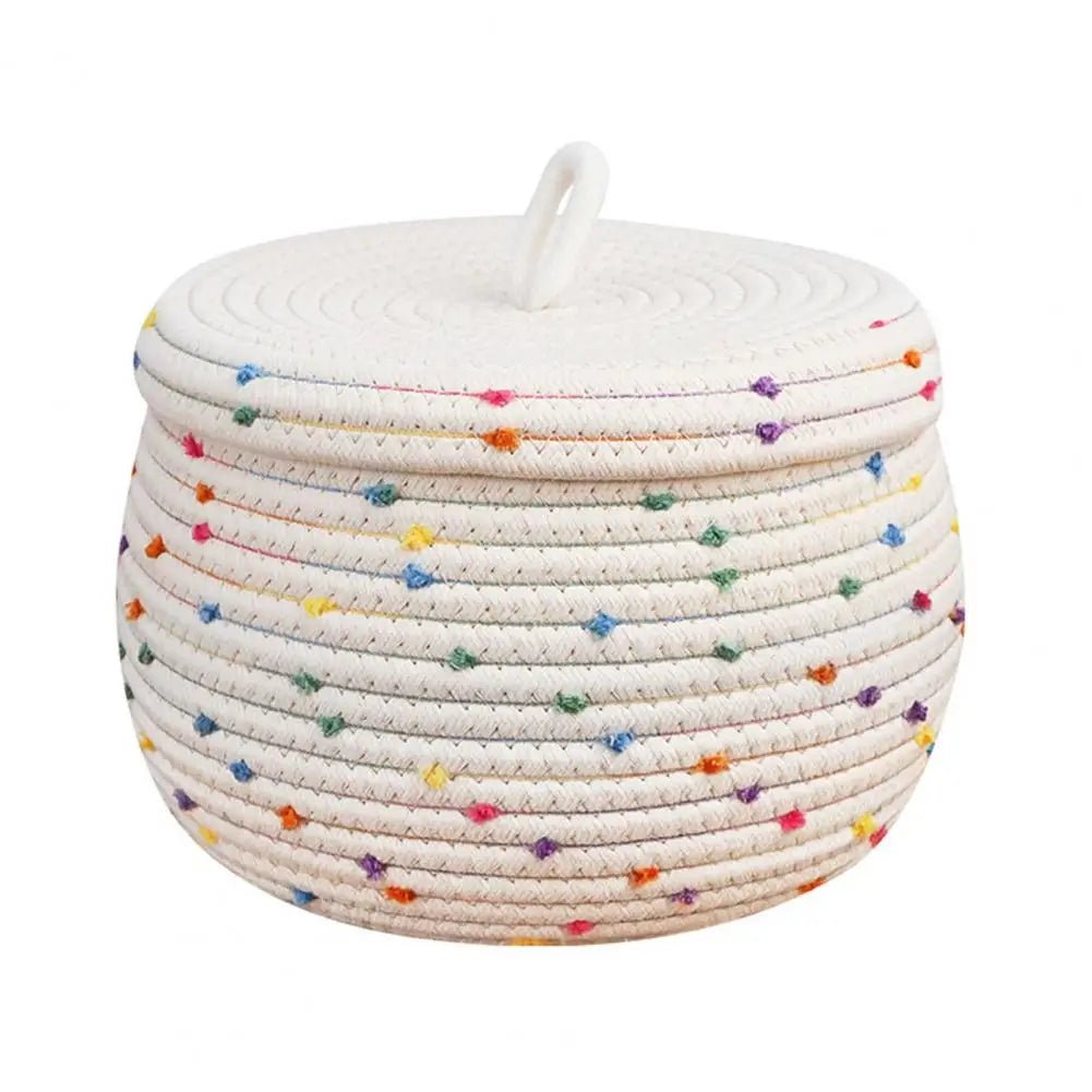 Large Cotton Rope Storage Basket With Lid - The House Of BLOC