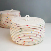 Large Cotton Rope Storage Basket With Lid - The House Of BLOC