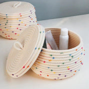 Large Cotton Rope Storage Basket With Lid - The House Of BLOC