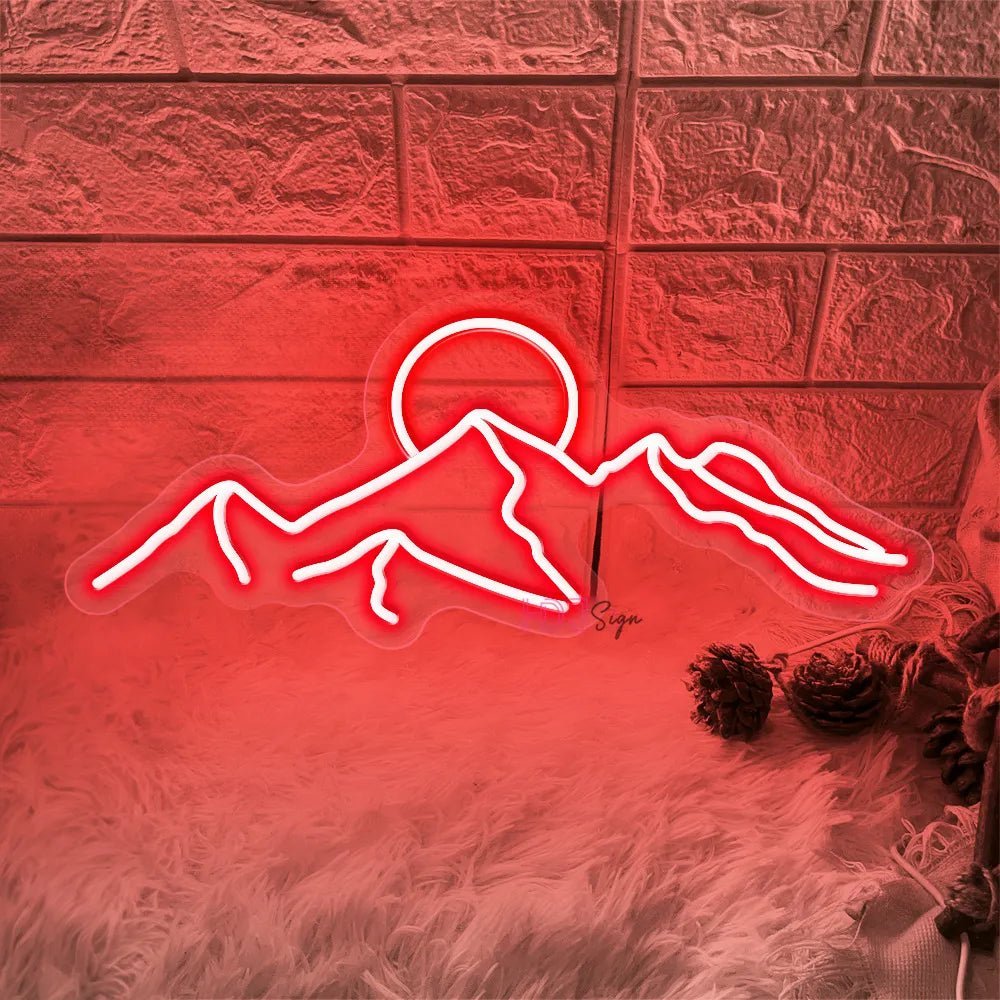 LED Mountain & Sun Neon Light Sign - The House Of BLOC