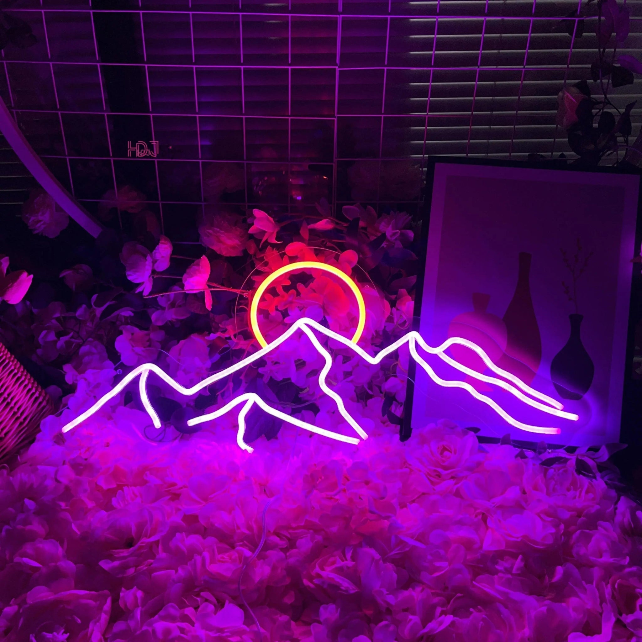 LED Mountain & Sun Neon Light Sign - The House Of BLOC