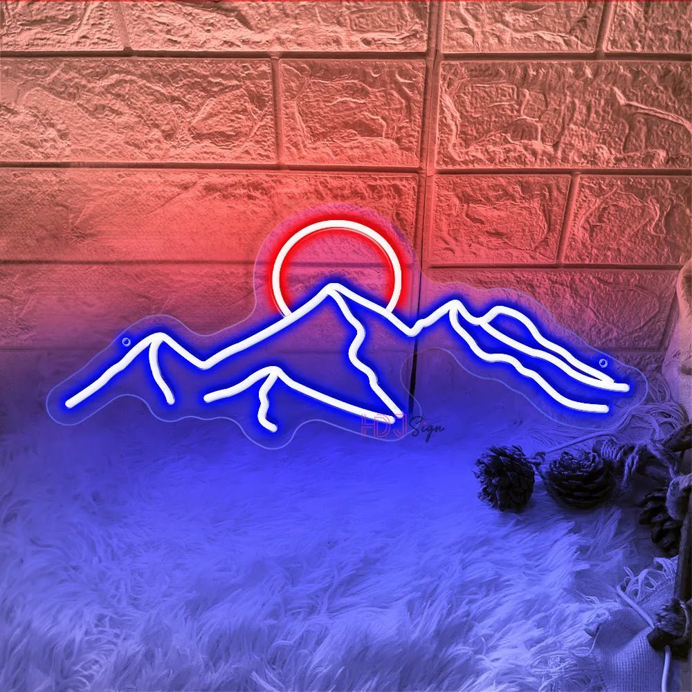 LED Mountain & Sun Neon Light Sign - The House Of BLOC
