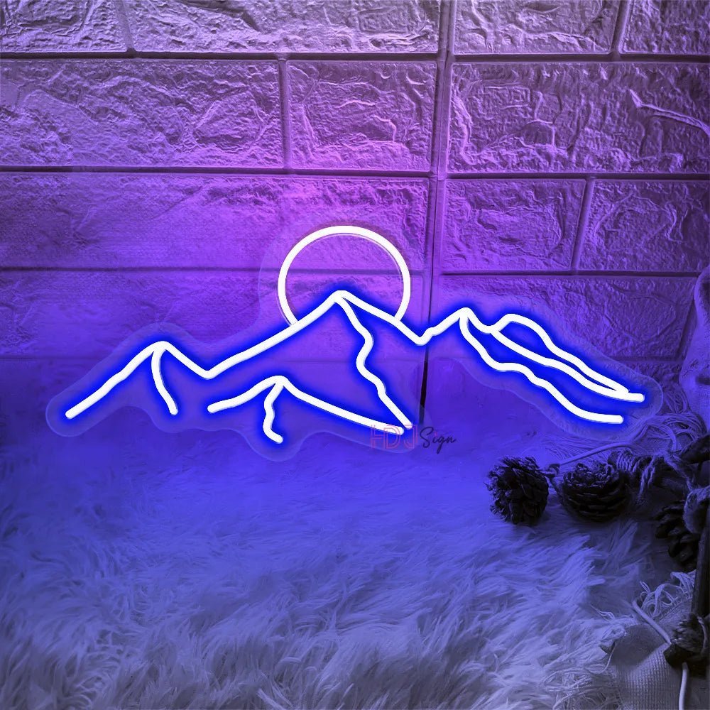 LED Mountain & Sun Neon Light Sign - The House Of BLOC