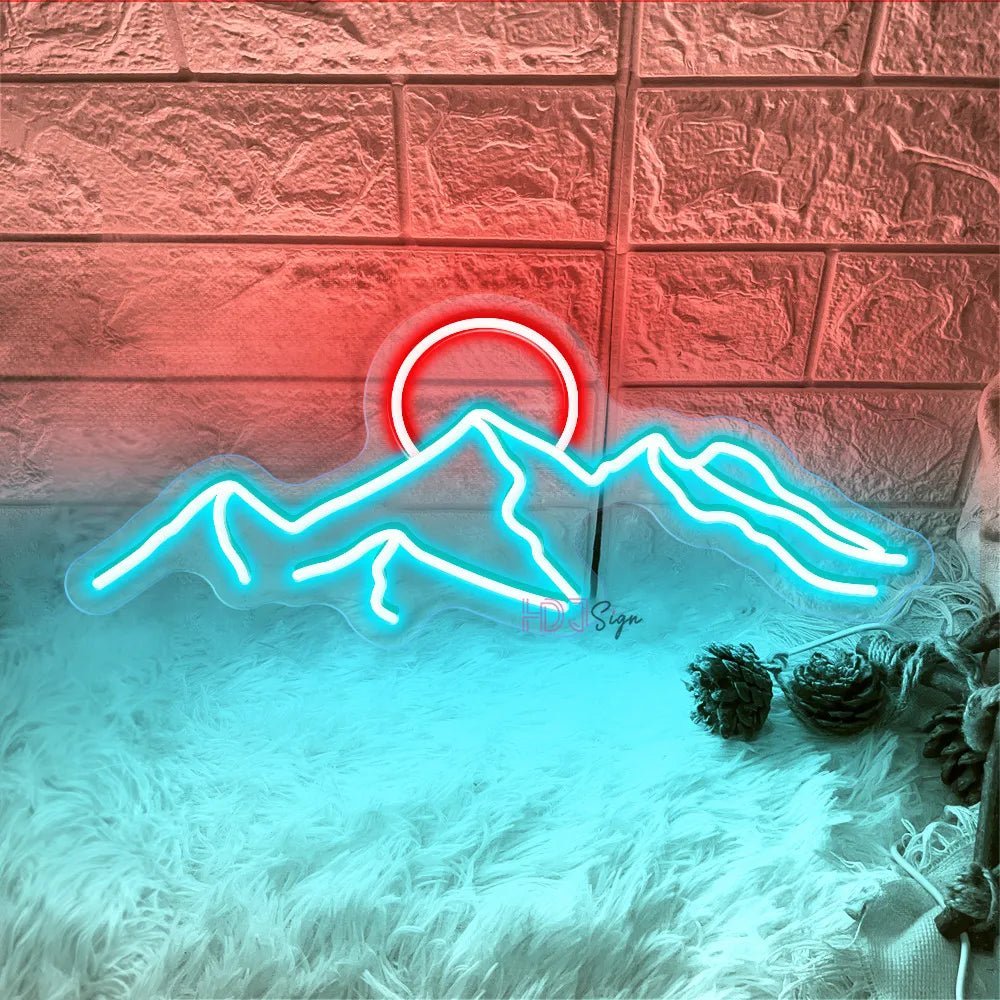LED Mountain & Sun Neon Light Sign - The House Of BLOC
