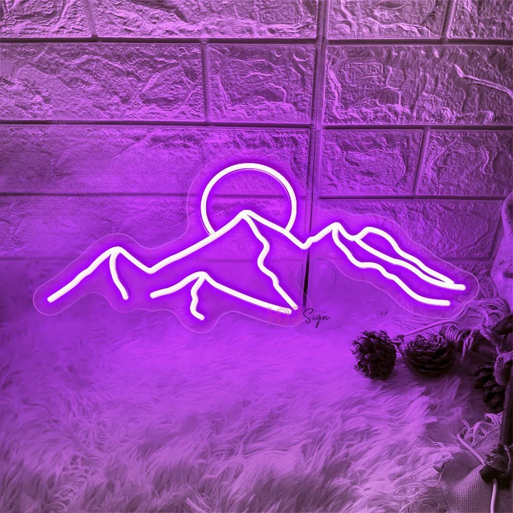 LED Mountain & Sun Neon Light Sign - The House Of BLOC