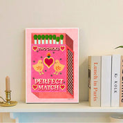 'Love You're My Perfect Match' Vintage Sticky Posters - The House Of BLOC