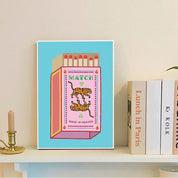 'Love You're My Perfect Match' Vintage Sticky Posters - The House Of BLOC