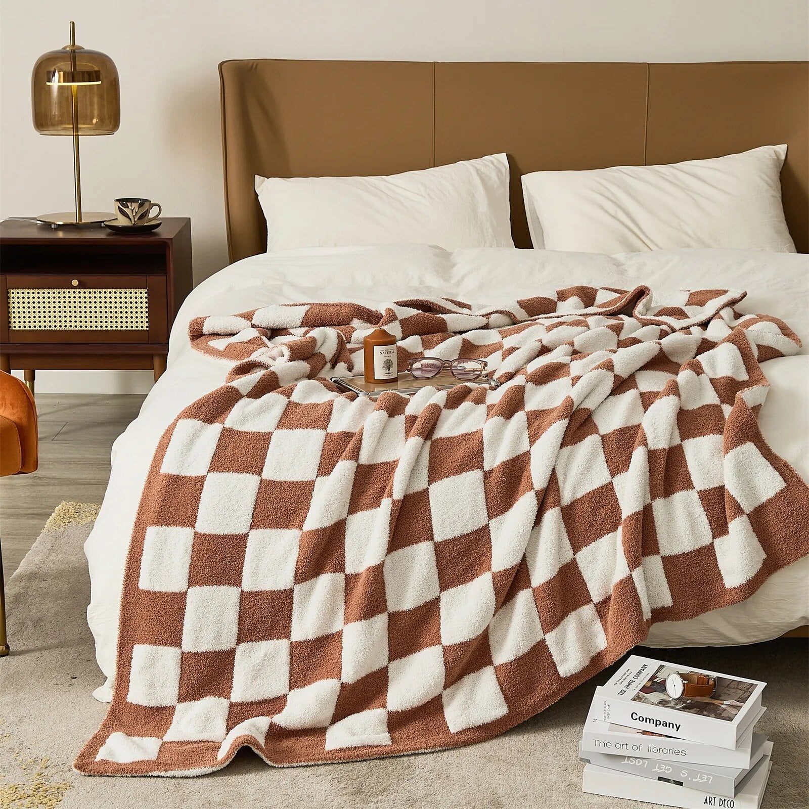 Luxurious Colourful Chequerboard Plaid Blanket - The House Of BLOC