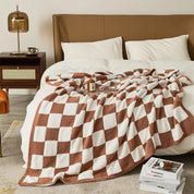 Luxurious Colourful Chequerboard Plaid Blanket - The House Of BLOC