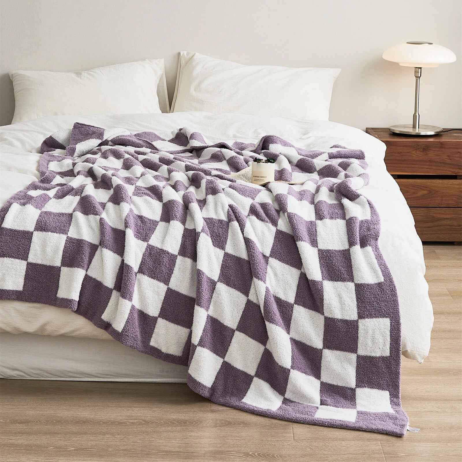 Luxurious Colourful Chequerboard Plaid Blanket - The House Of BLOC