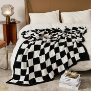 Luxurious Colourful Chequerboard Plaid Blanket - The House Of BLOC
