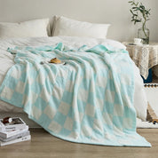 Luxurious Colourful Chequerboard Plaid Blanket - The House Of BLOC