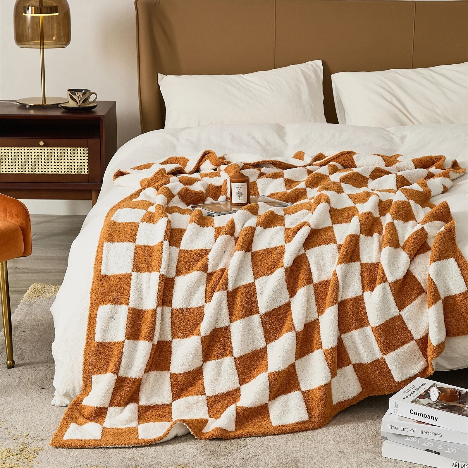 Luxurious Colourful Chequerboard Plaid Blanket - The House Of BLOC