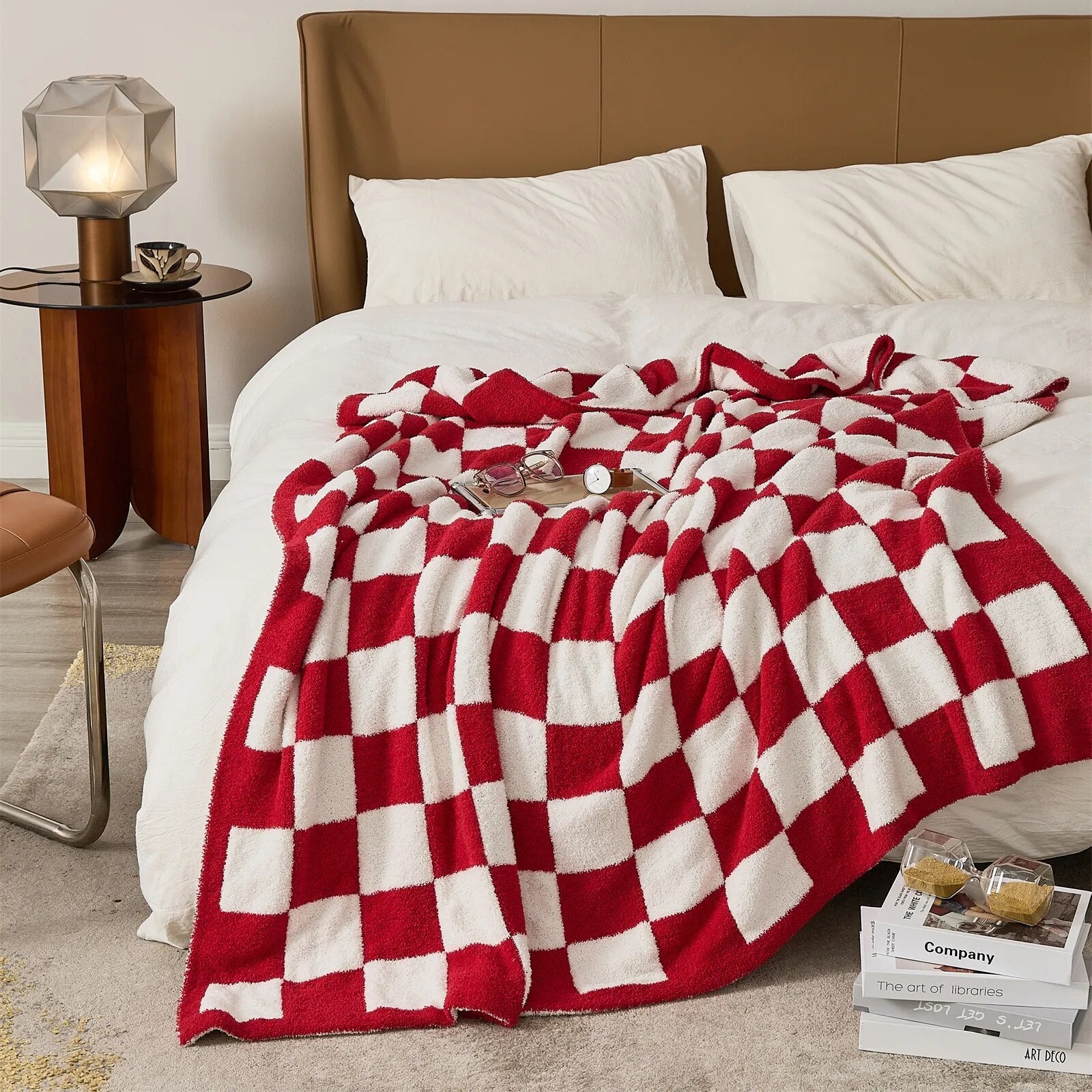 Luxurious Colourful Chequerboard Plaid Blanket - The House Of BLOC
