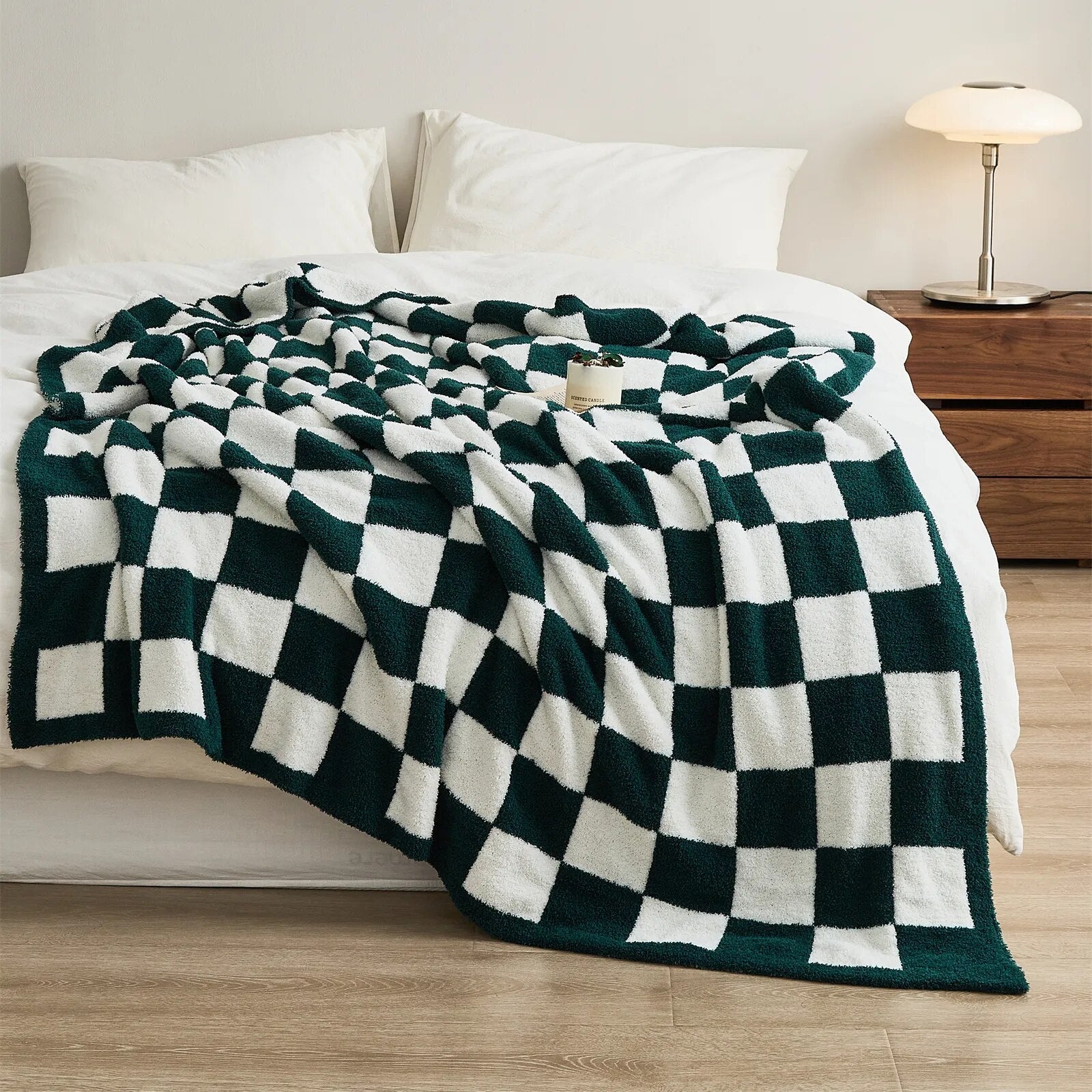 Luxurious Colourful Chequerboard Plaid Blanket - The House Of BLOC
