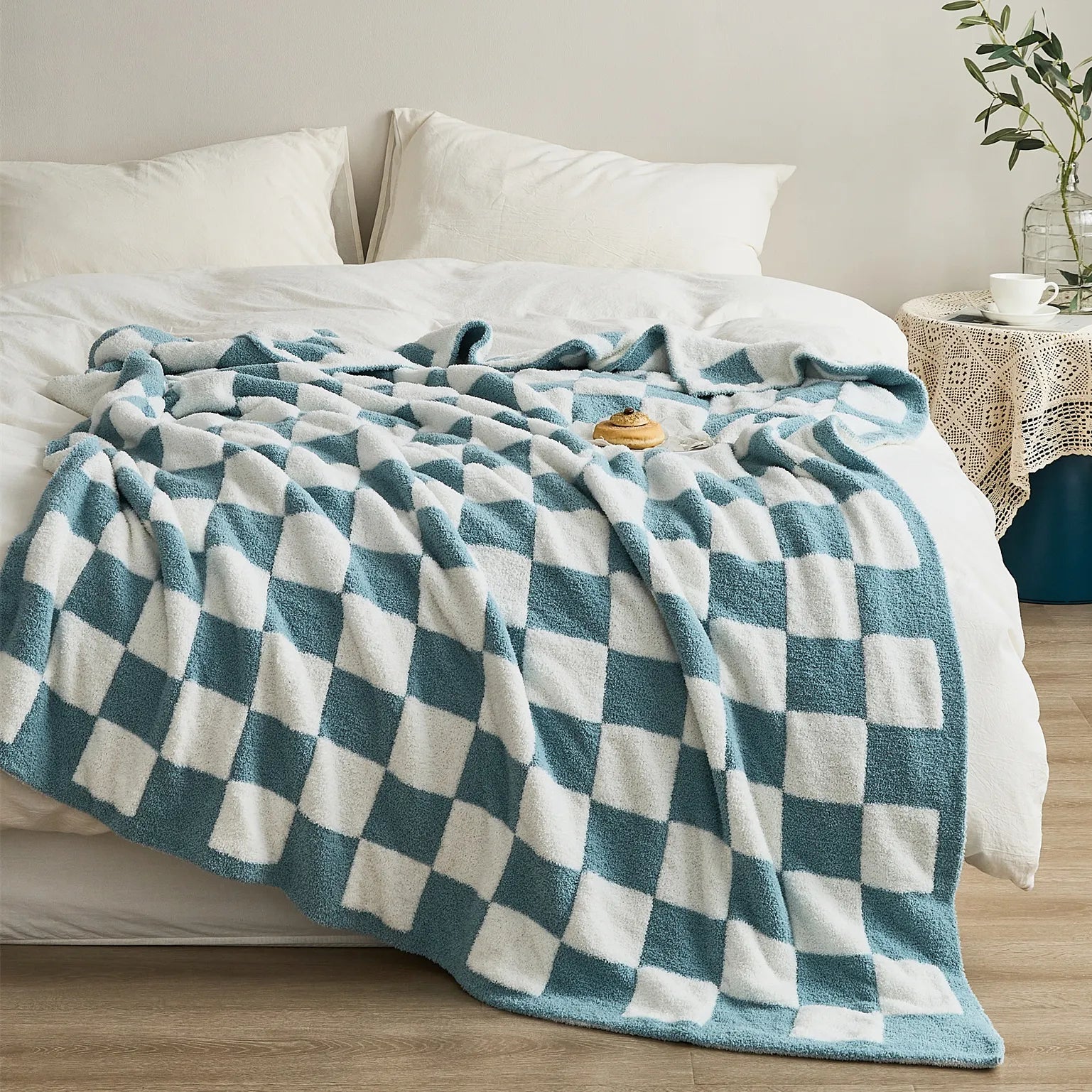 Luxurious Colourful Chequerboard Plaid Blanket - The House Of BLOC