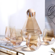 Luxury Diamond Shape Crystal Decanter & Glasses Set - The House Of BLOC