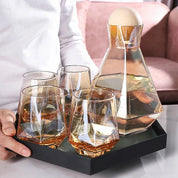 Luxury Diamond Shape Crystal Decanter & Glasses Set - The House Of BLOC