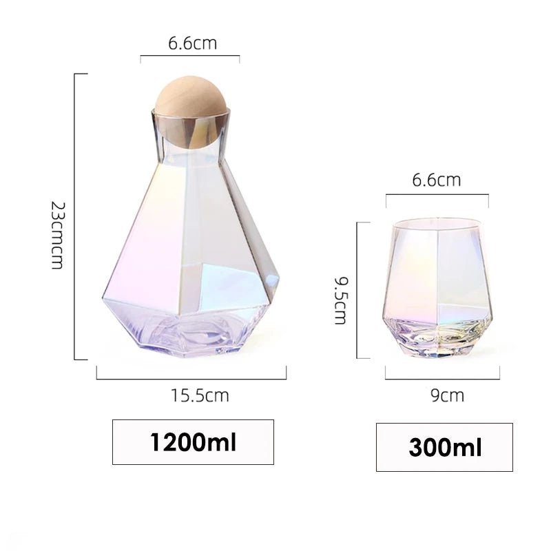 Luxury Diamond Shape Crystal Decanter & Glasses Set - The House Of BLOC
