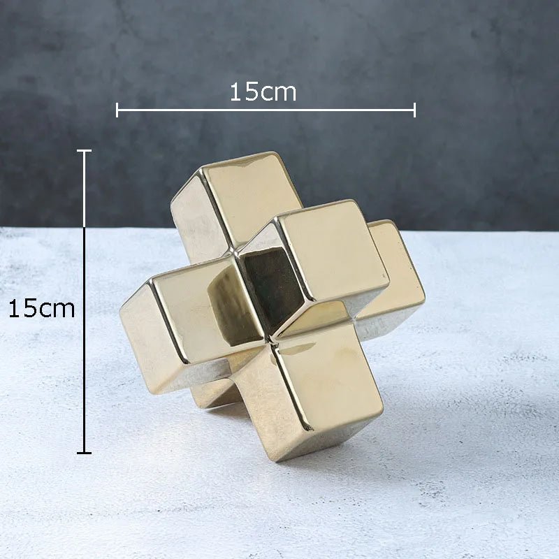 Minimalist Ceramic Cross Decoration - The House Of BLOC