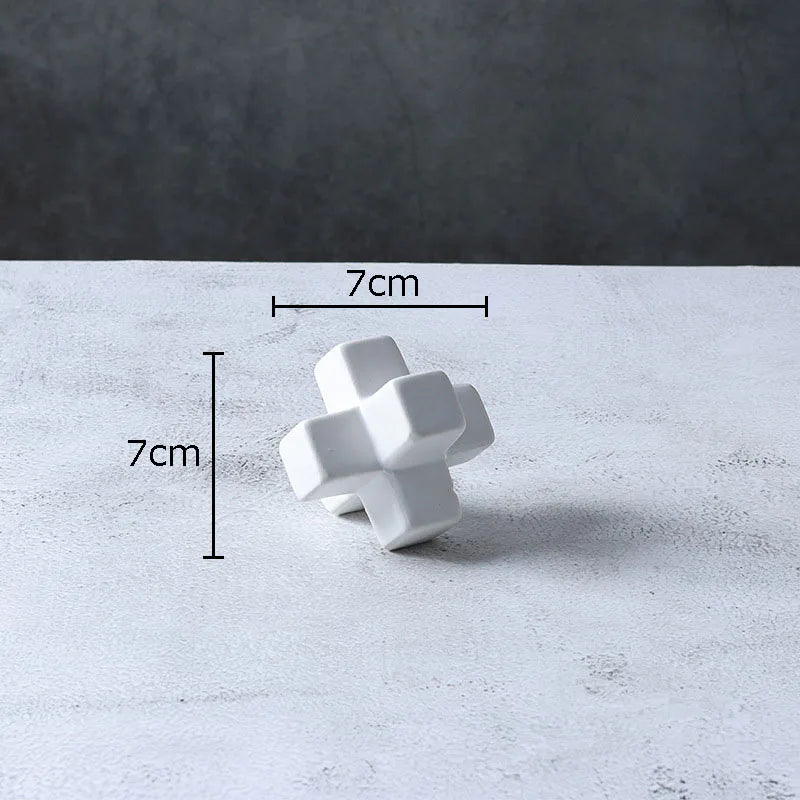 Minimalist Ceramic Cross Decoration - The House Of BLOC