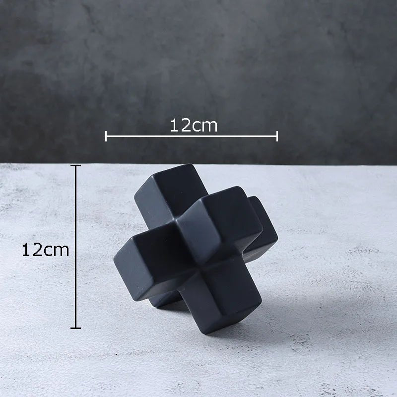 Minimalist Ceramic Cross Decoration - The House Of BLOC