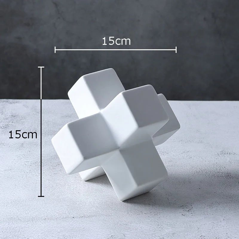 Minimalist Ceramic Cross Decoration - The House Of BLOC