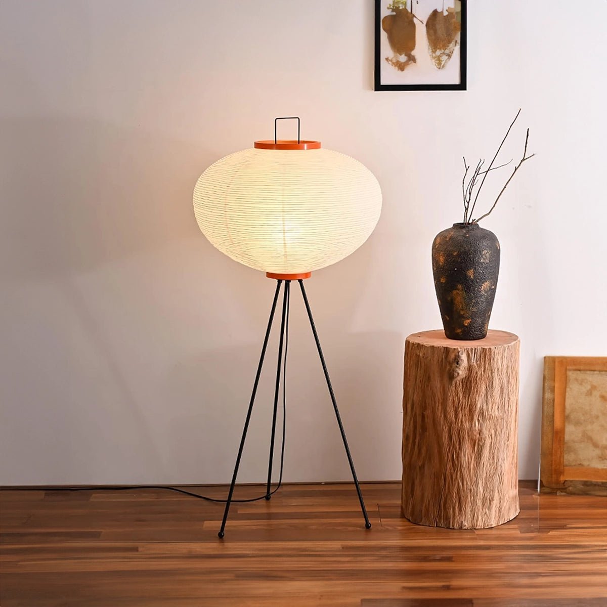 Minimalist Japanese Rice Paper Floor Lamp - The House Of BLOC