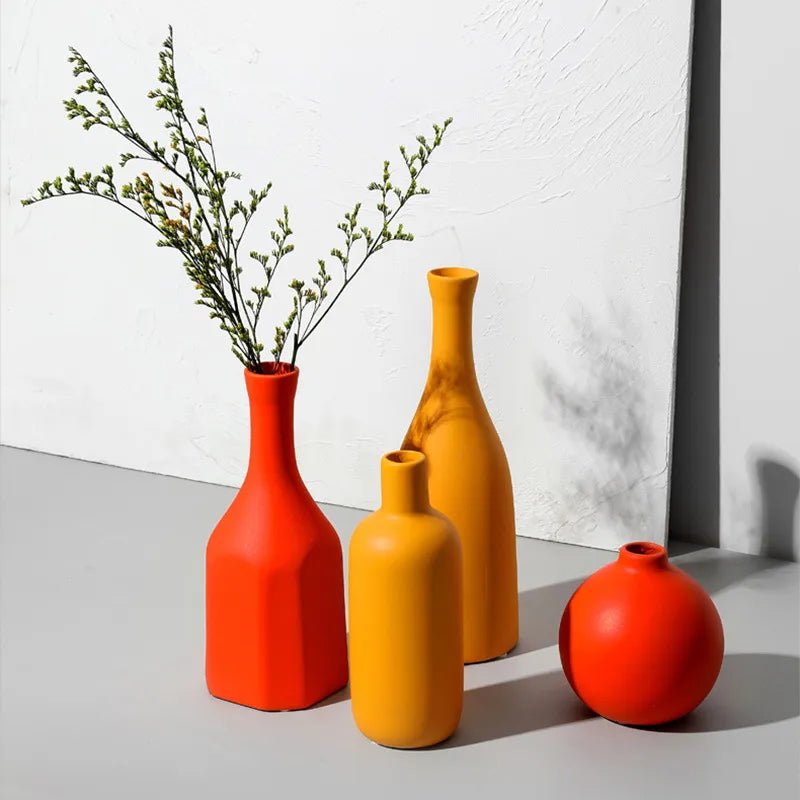 Minimalist Solid Colour Bright Ceramic Vase - The House Of BLOC