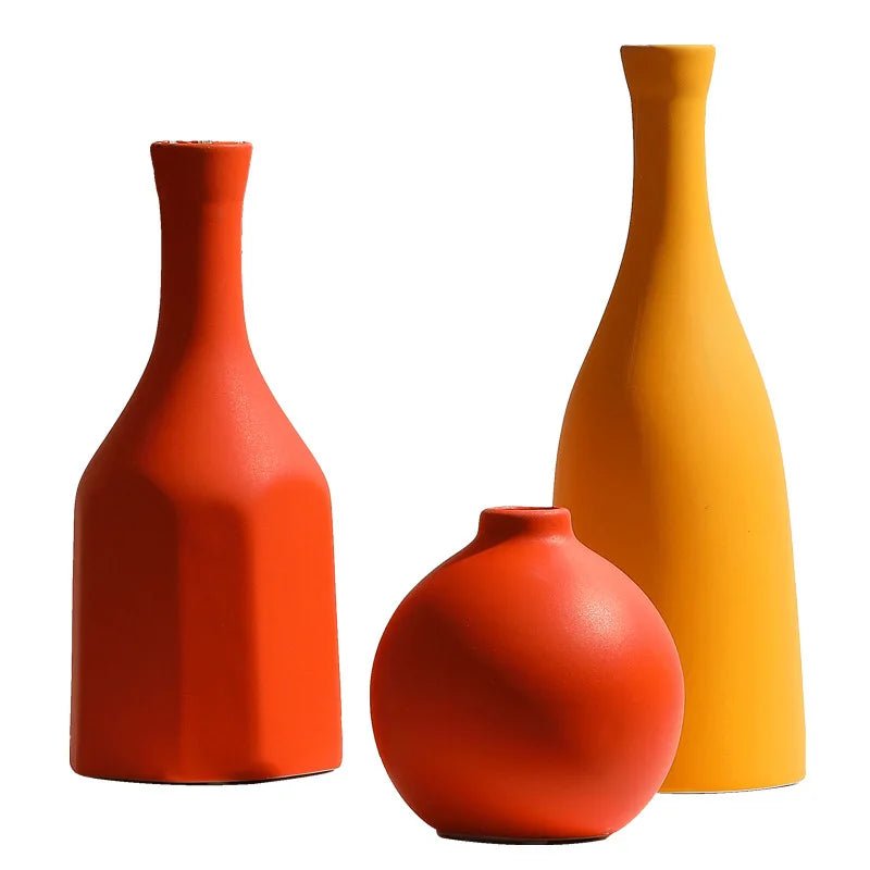 Minimalist Solid Colour Bright Ceramic Vase - The House Of BLOC