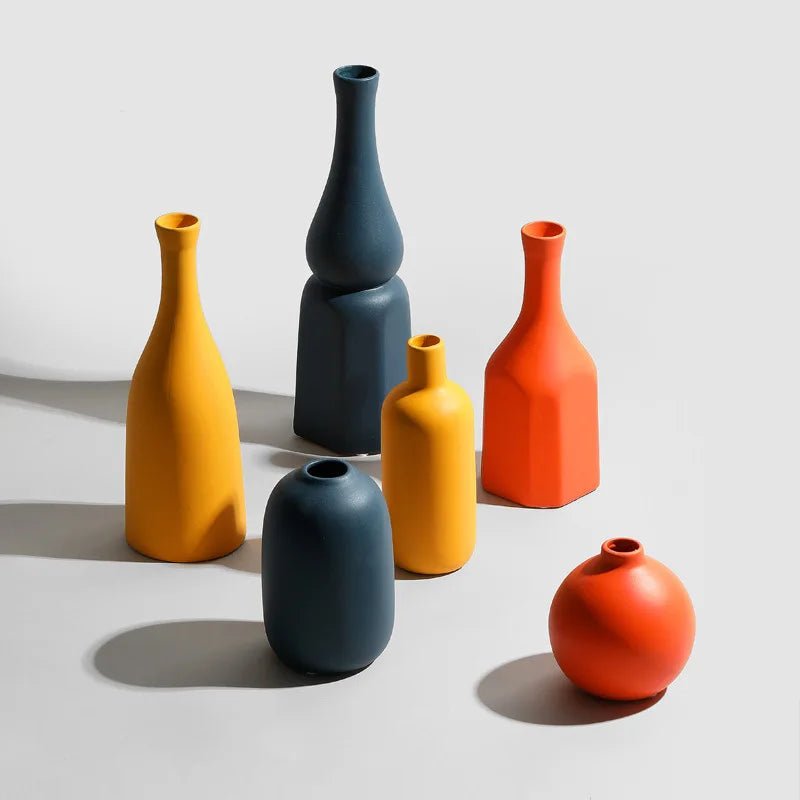 Minimalist Solid Colour Bright Ceramic Vase - The House Of BLOC