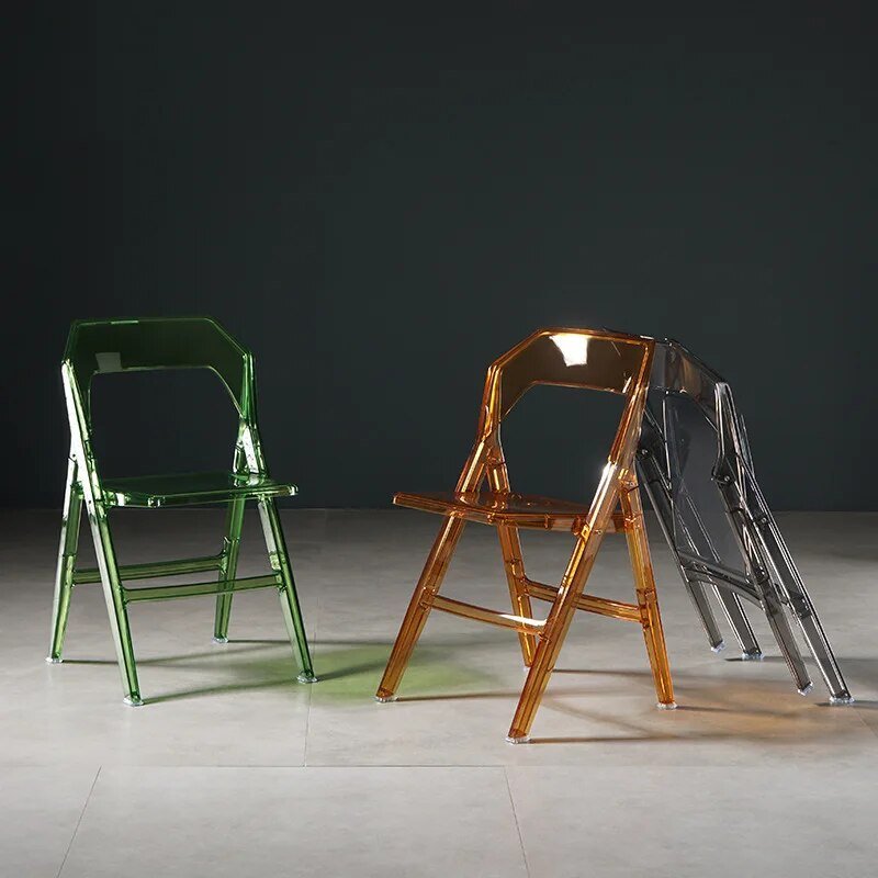 Minimalist Transparent Folding Dining Chairs - The House Of BLOC