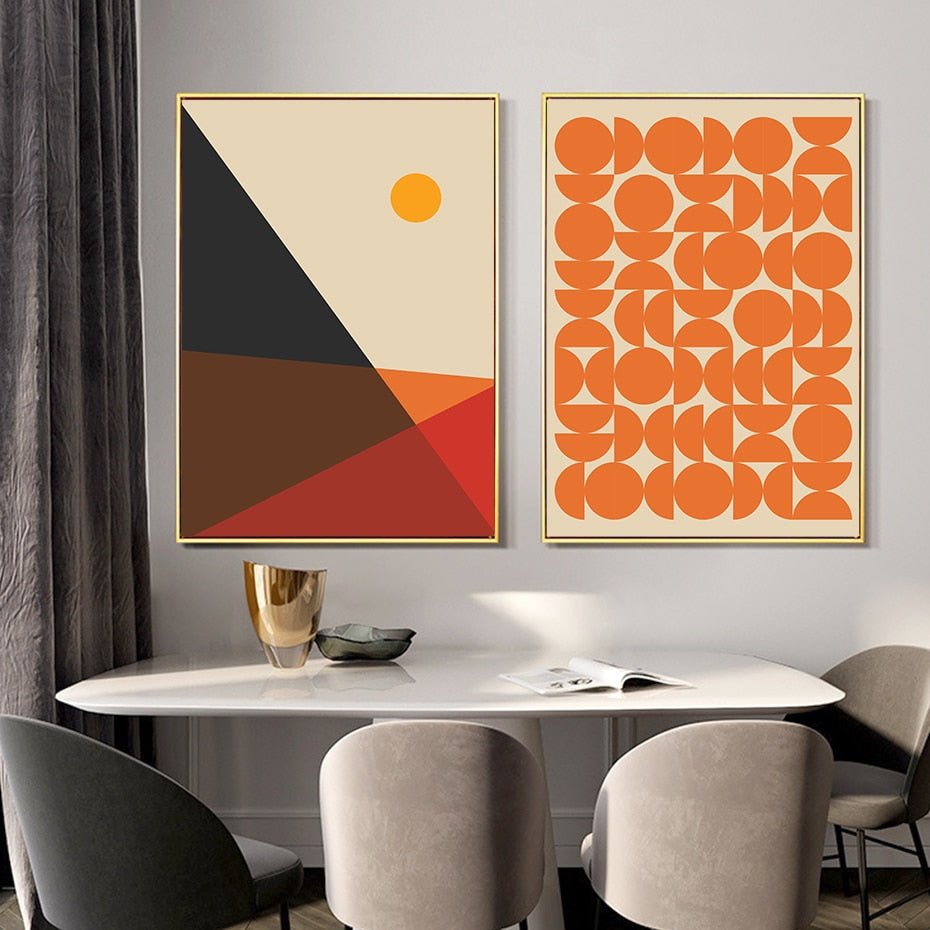 Modern Abstract Graphic Shape Canvas Wall Art Poster - The House Of BLOC