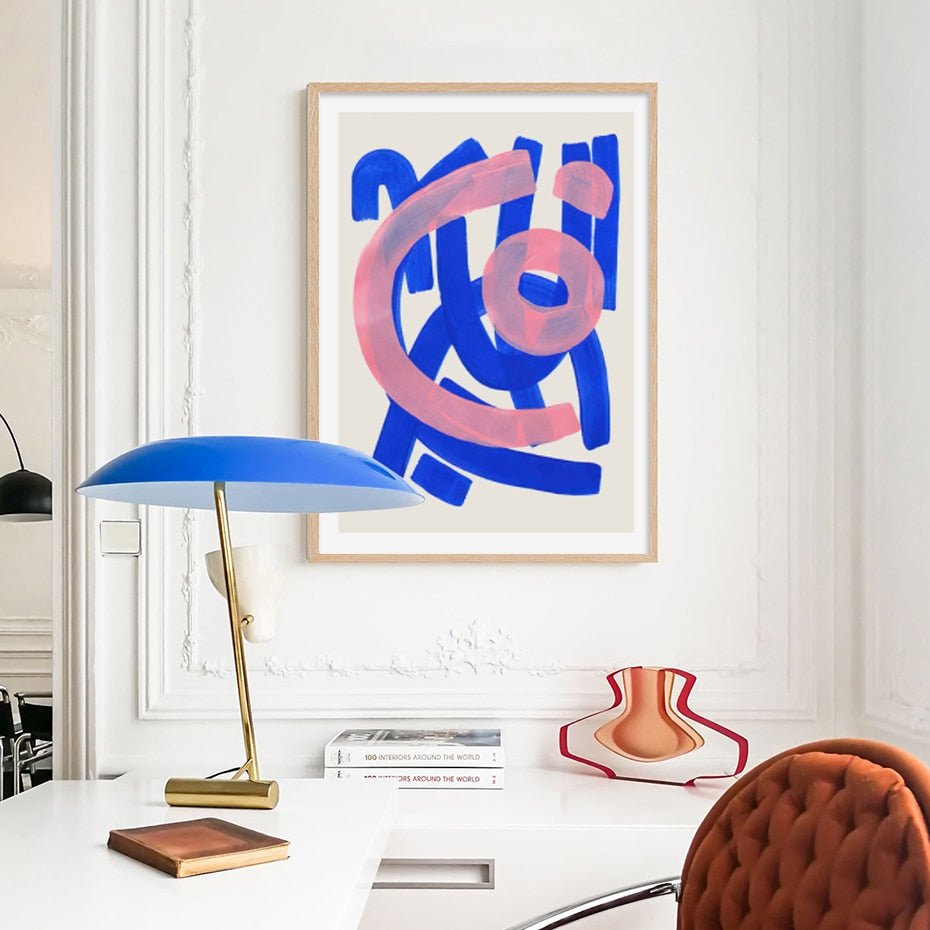 Modern Abstract Watercolour Wall Art Canvas Poster - The House Of BLOC