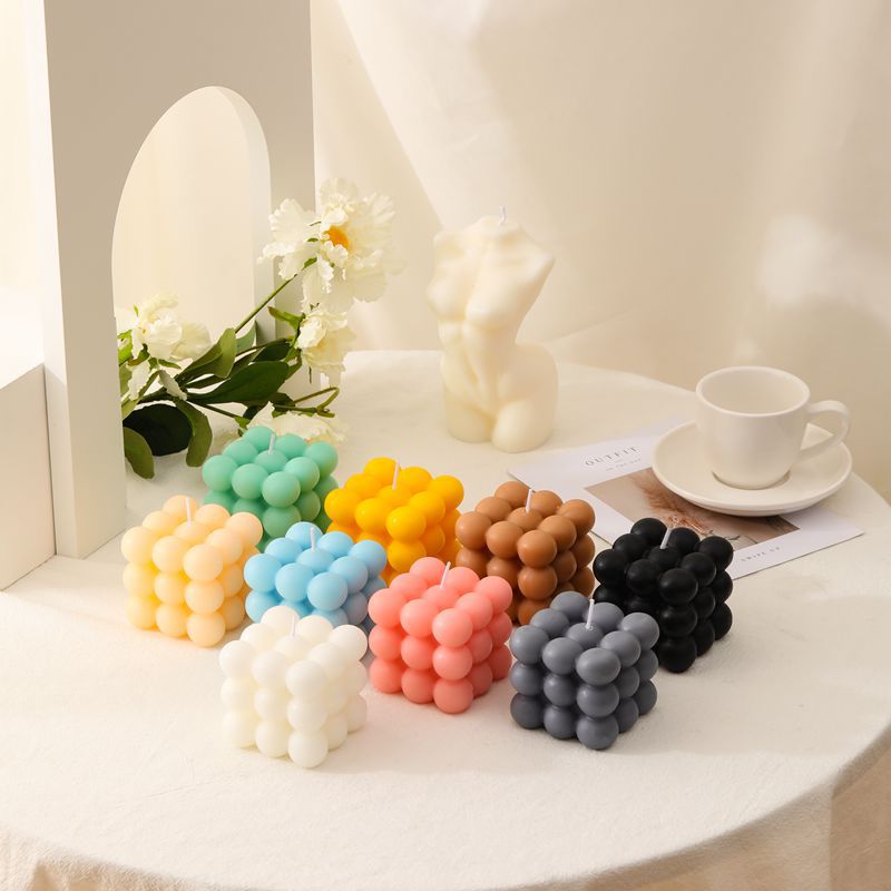 Modern Cube Bubble Decorative Candle - The House Of BLOC