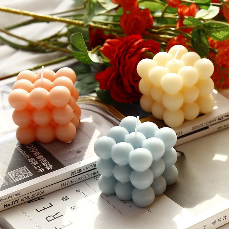 Modern Cube Bubble Decorative Candle - The House Of BLOC