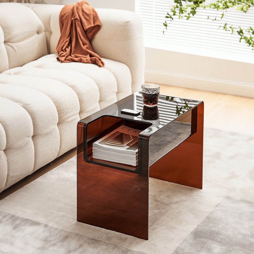 Modern Style Transparent Sofa Side Table - The House Of BLOC
