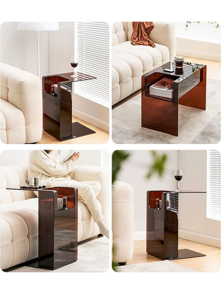 Modern Style Transparent Sofa Side Table - The House Of BLOC