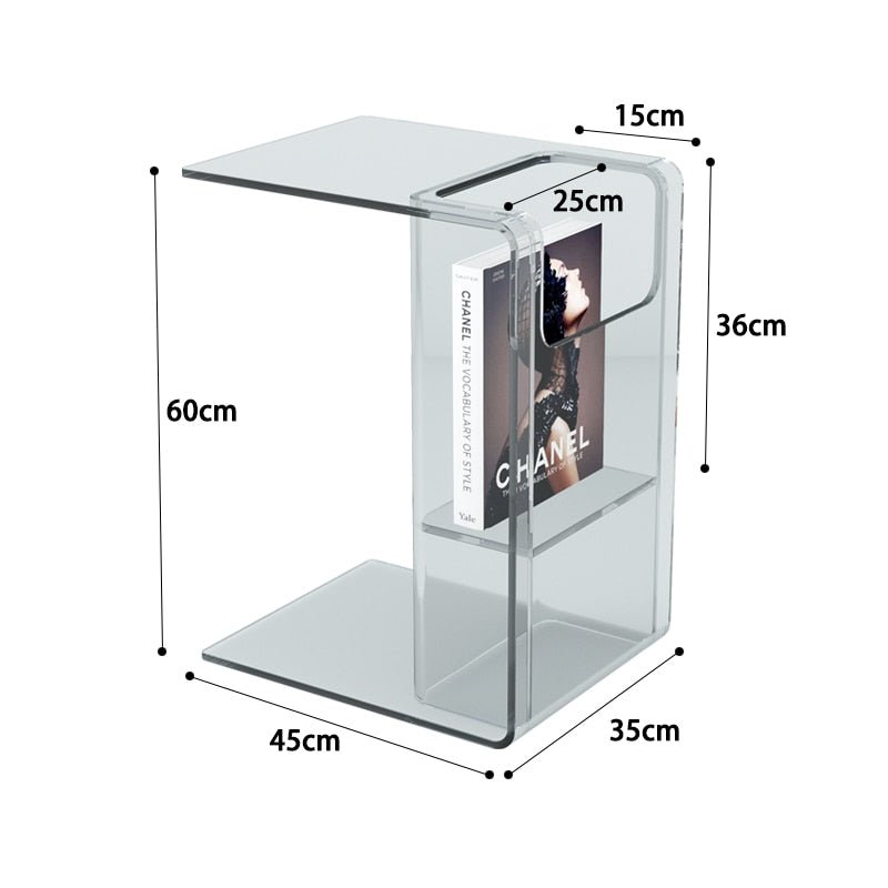 Modern Style Transparent Sofa Side Table - The House Of BLOC