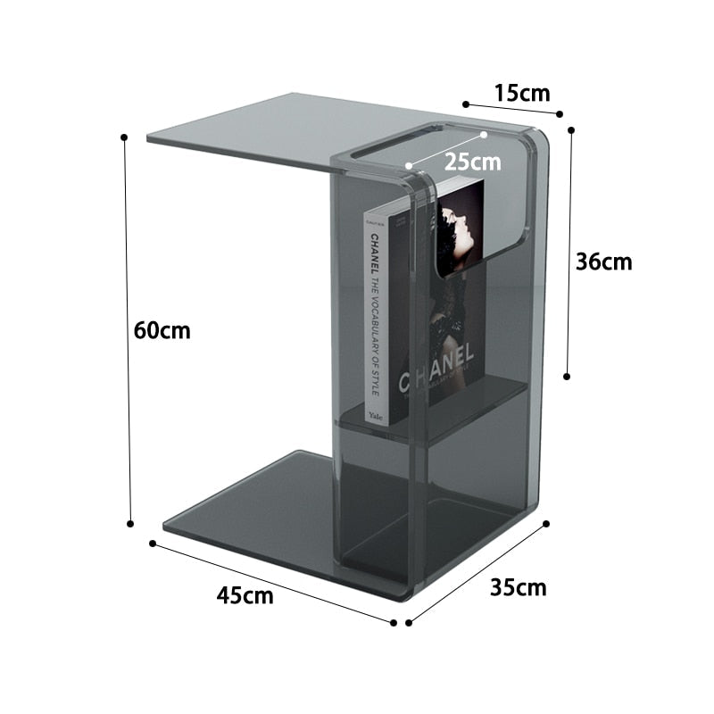 Modern Style Transparent Sofa Side Table - The House Of BLOC