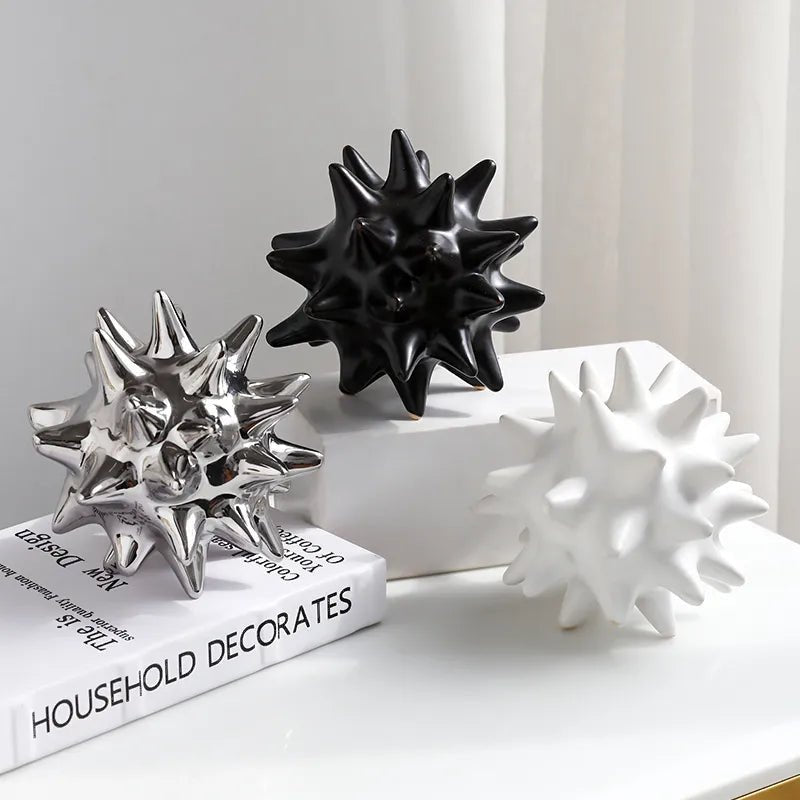 Monochrome Ceramic Sea Urchin Ornament - The House Of BLOC